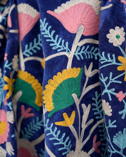 Velvet Suzani Jacket Donkerblauw