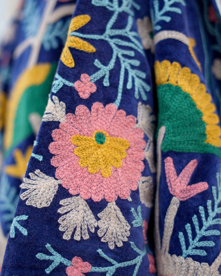 Velvet Suzani Jacket Donkerblauw