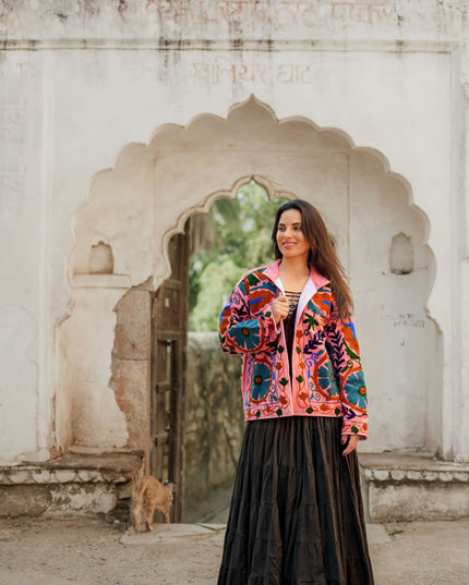 Velvet Suzani Jacket Roze