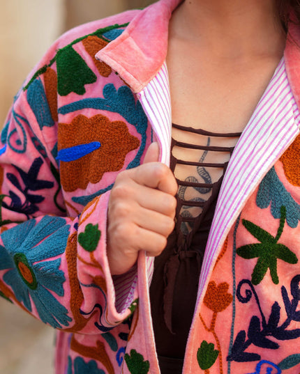 Velvet Suzani Jacket Roze