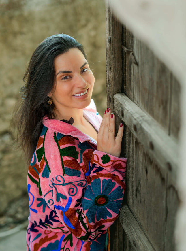 Velvet Suzani Jacket Roze