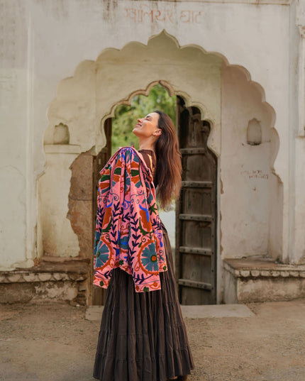 Velvet Suzani Jacket Roze