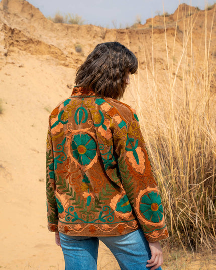 Velvet Suzani Jacket Oker
