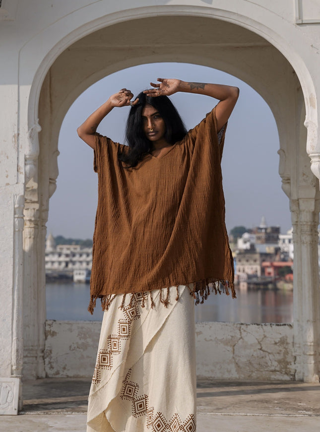 Desert Breeze poncho Lichtbruin