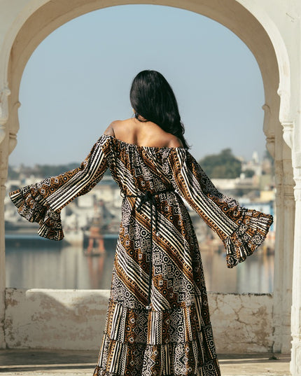 Lilith bohemian lange jurk