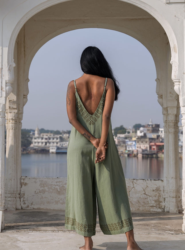 Sunlit Trails Jumpsuit Jadegroen