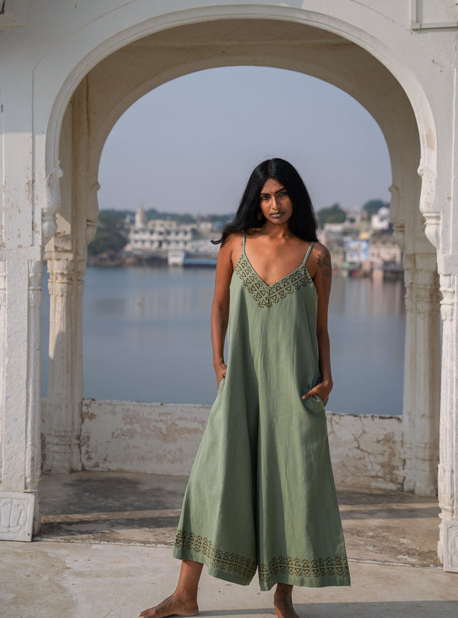 Sunlit Trails Jumpsuit Jadegroen