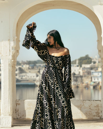 Lilith bohemian lange jurk