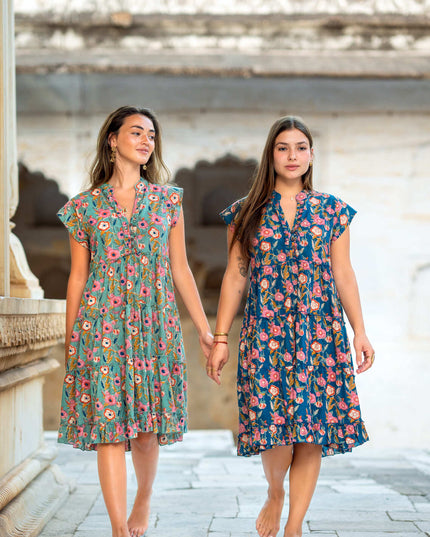 Amore midi jurk Blauw