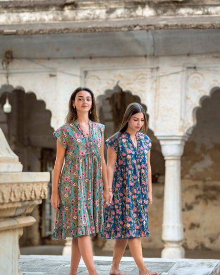 Amore midi jurk Blauw