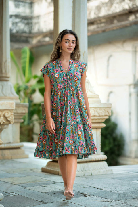 Tara Dress Long Green