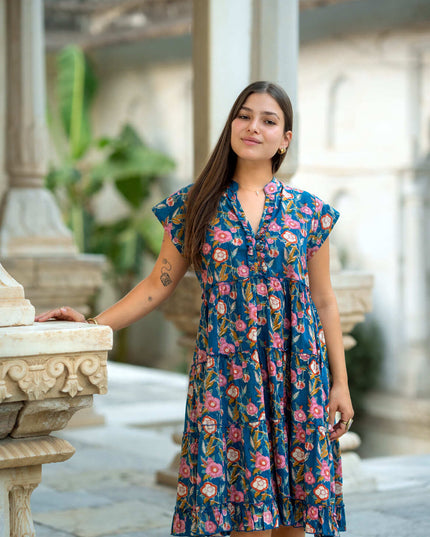 Amore midi jurk Blauw