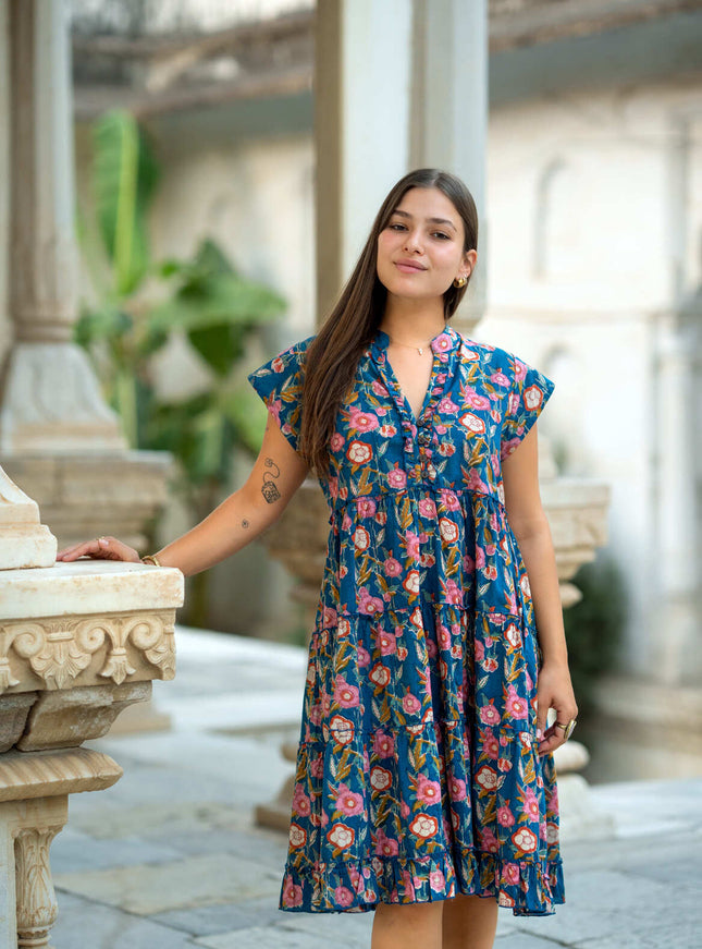 Amore midi jurk Blauw