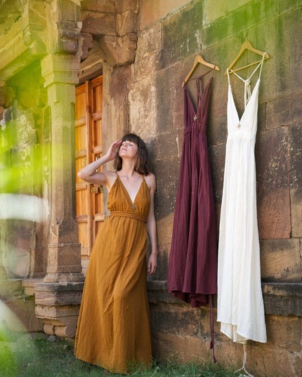 Inanna Festival jurk Donkerrood