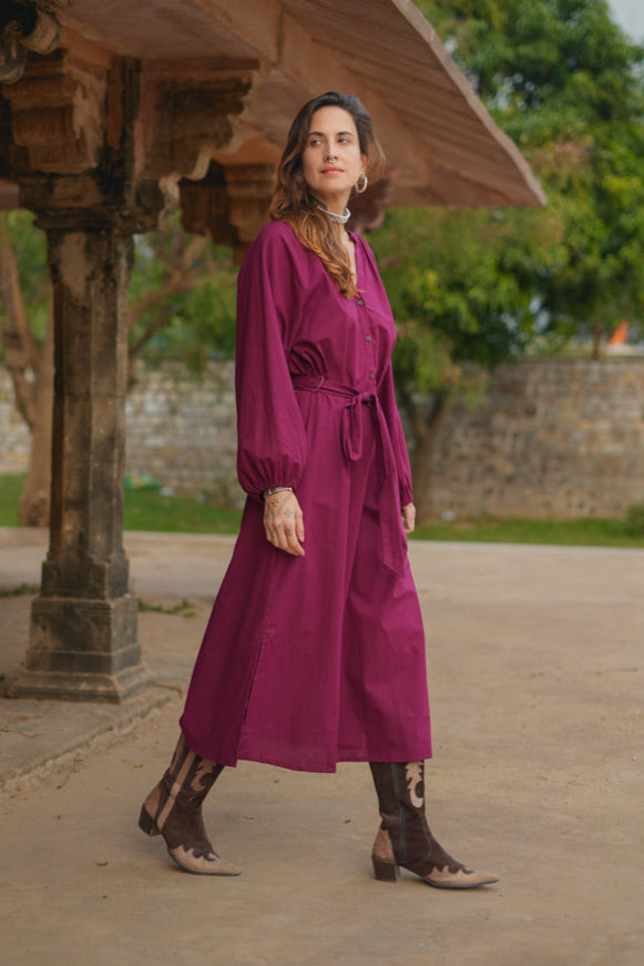 Elora overhemd jurk Burgundy