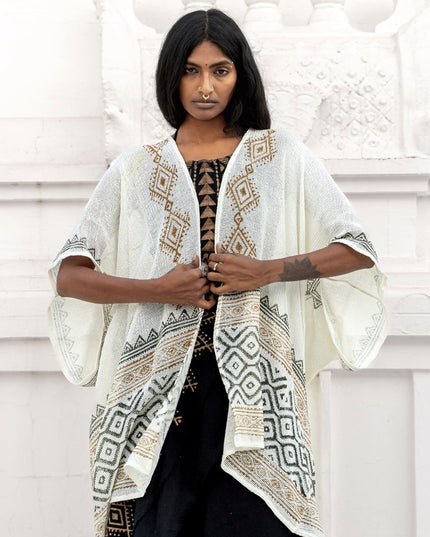 Nomad Chic poncho Gebroken wit