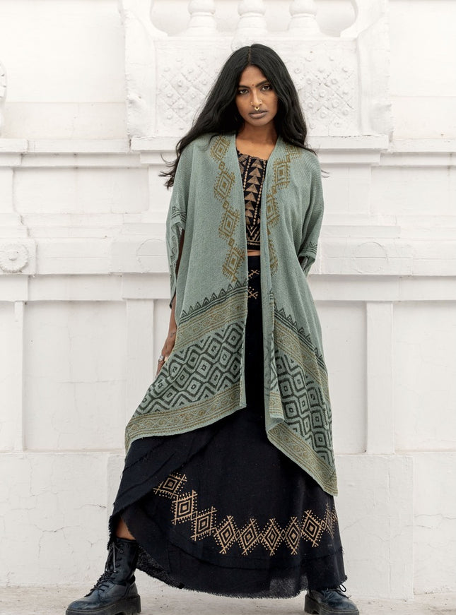 Nomad Chic poncho Jade Groen