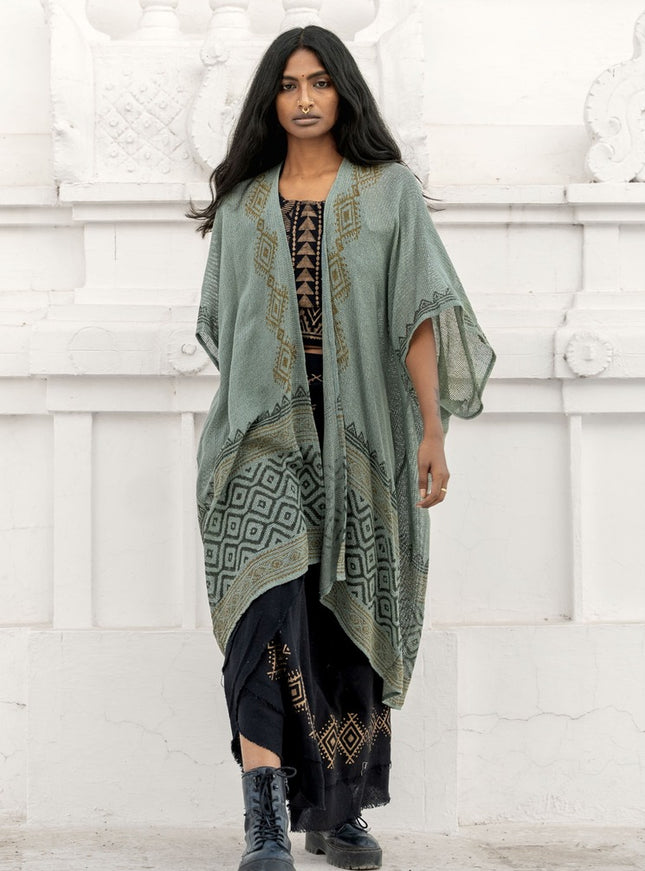 Nomad Chic poncho Jade Groen