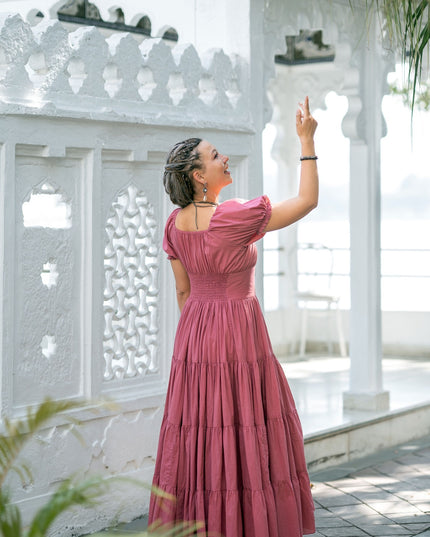 Vaiana Zomerjurk - Korte mouw Pastel roze