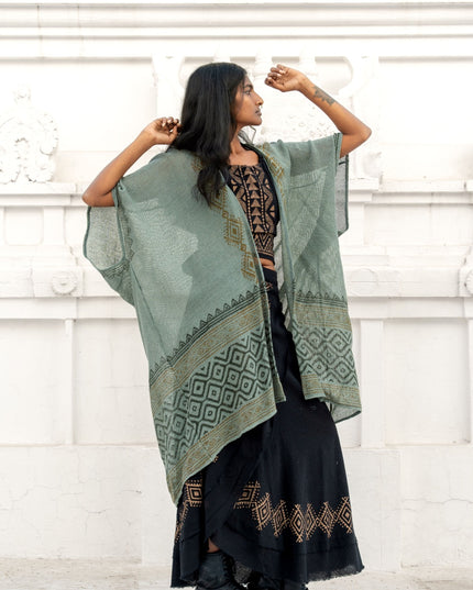 Nomad Chic poncho Jade Groen