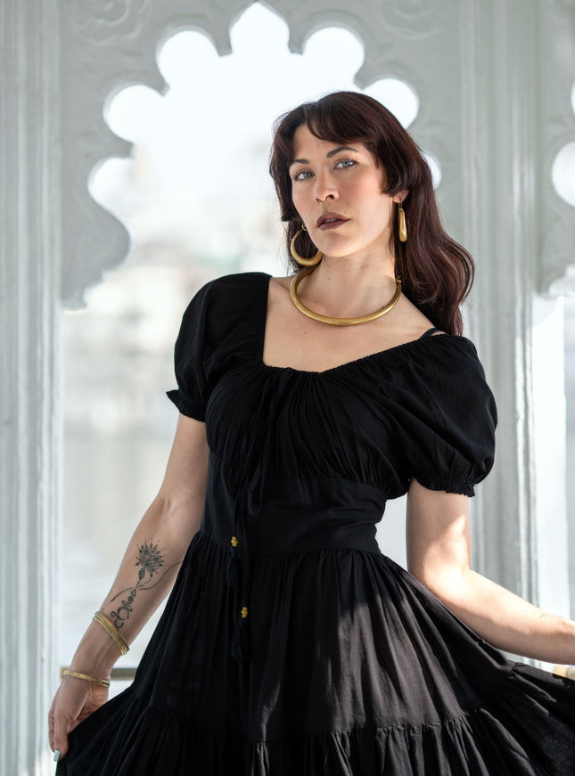 Vaiana Zomerjurk - Korte mouw Zwart