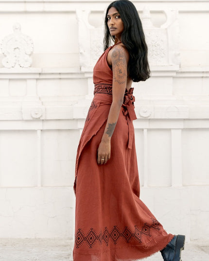 Mystic Mesa Wrap Skirt Terracotta