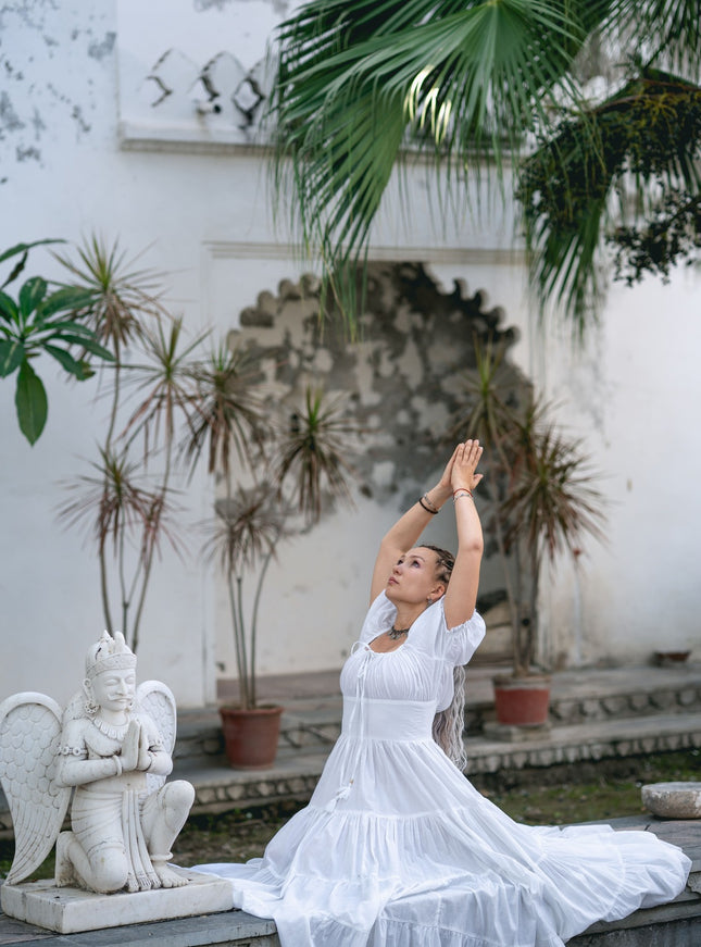 Vaiana Zomerjurk - Korte mouw Pastel Wit