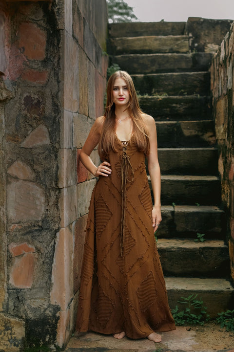 Ancient Whispers Summer Dress Dark Green