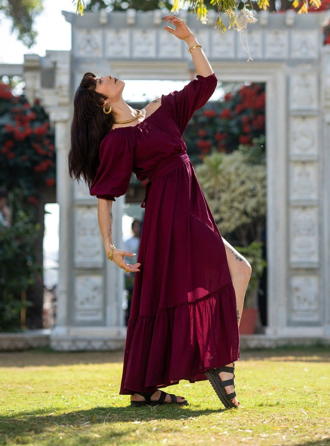 Luna Dress Burgundy
