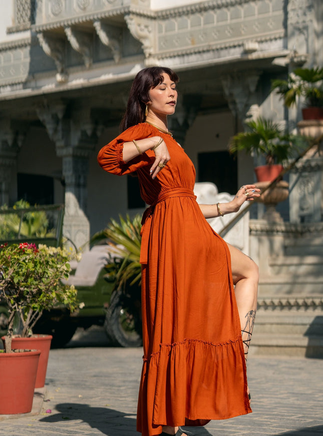 Luna Dress Warm Oranje