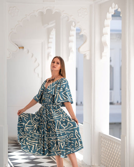 Tara Kleid Lang Grün