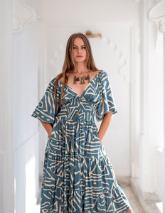 Tara Kleid Lang Grün