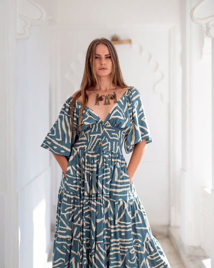 Tara Kleid Lang Grün