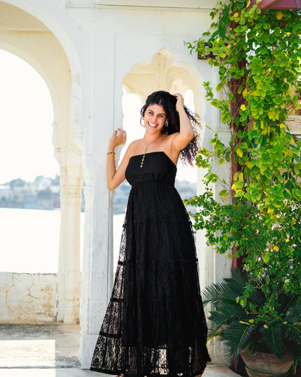Litha Dress Lang Zwart