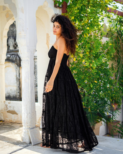 Litha Dress Lang Zwart
