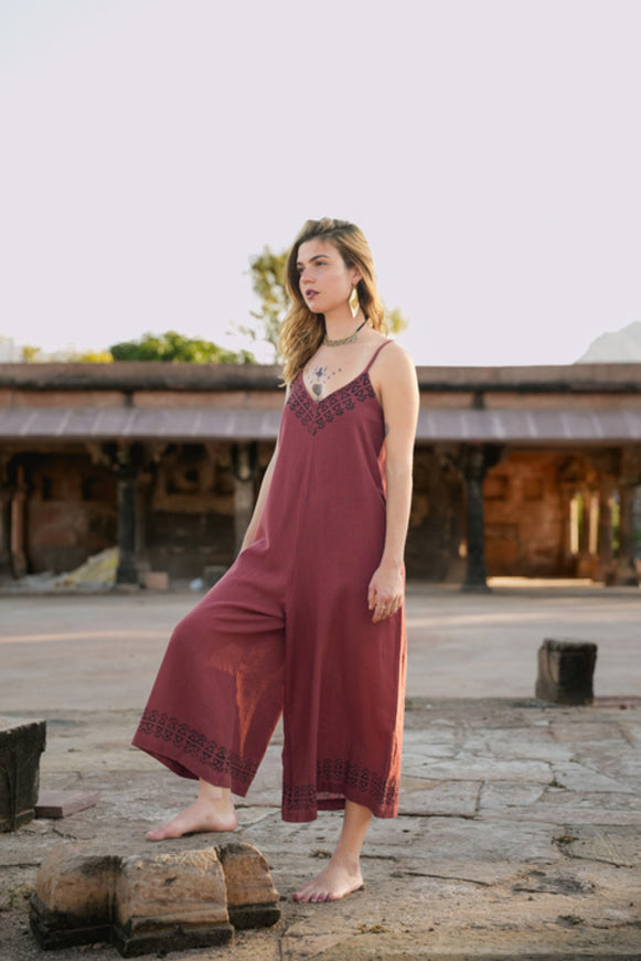 Sunlit Trails Jumpsuit Terracotta