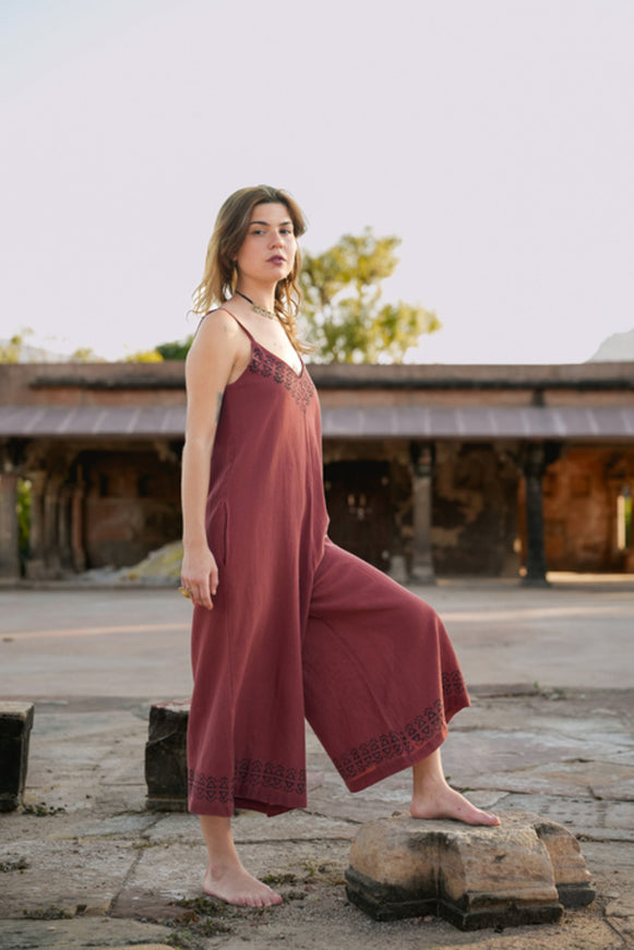 Sunlit Trails Jumpsuit Terracotta