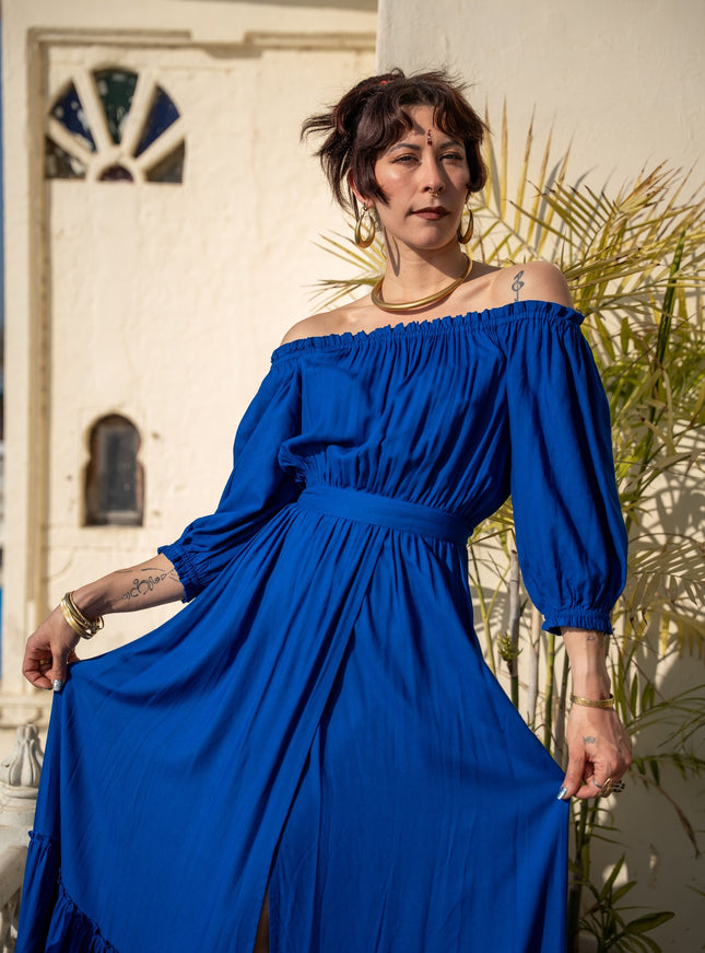 Luna Dress Korenblauw