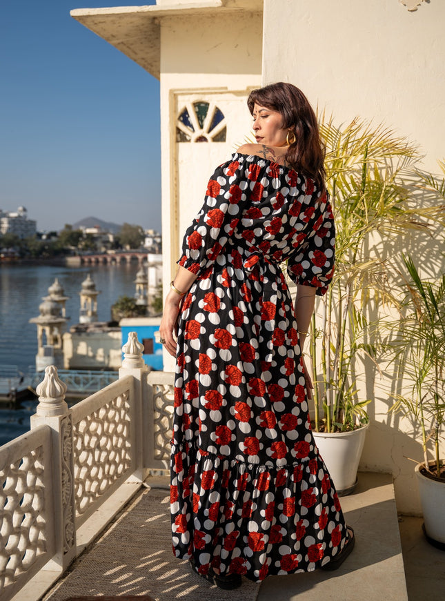 Luna Dress Rozenprint