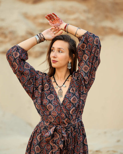 Devi Dress Zwart Print