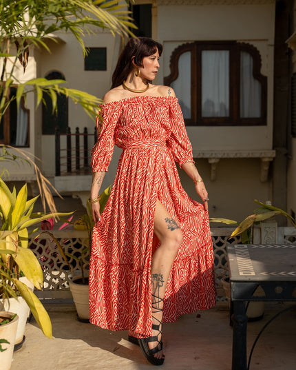Luna Dress Rood / Wit