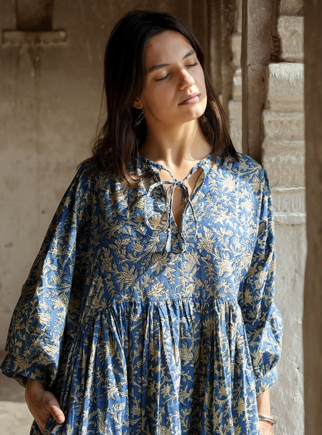 Fay Jurk Handblock Blauw