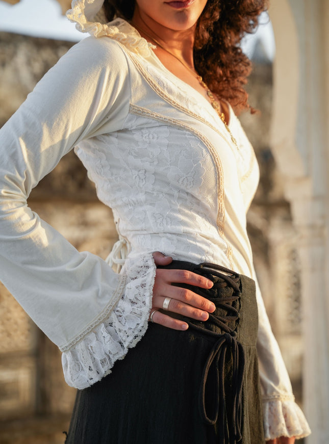 Elven Hoodie Top Gebroken Wit