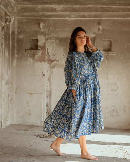 Fay Jurk Handblock Blauw