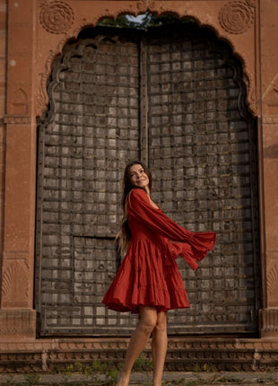 Short Vaiana Dress Warm rood