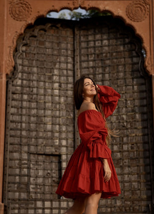 Short Vaiana Dress Warm rood