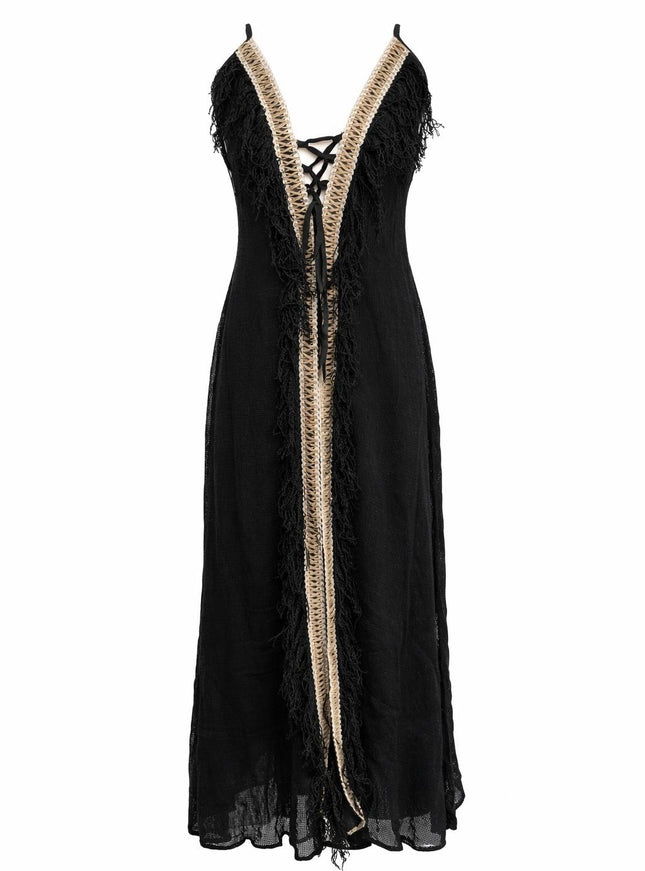 Dewi Dress - Bohemian Jurk Zwart