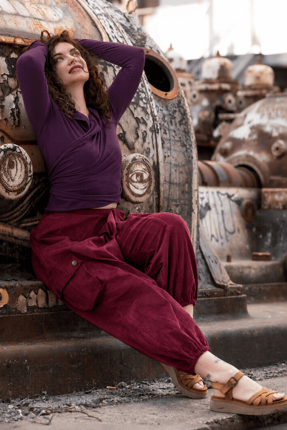 Astarte Top Bamboo/Cotton Maroon Red