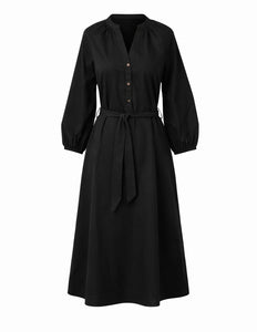 Elora Hemdblusenkleid Schwarz