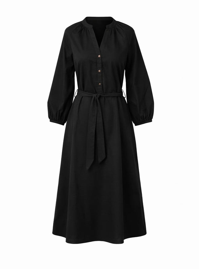 Elora Hemdblusenkleid Schwarz